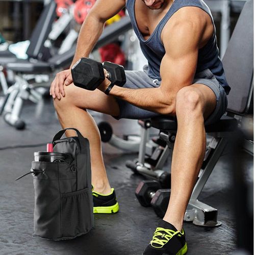 Waterproof Nylon Zipper Magnet Phone Crossbody Pouch Sport Fitness Water Bottle Holder Magnetic Gym Bag with Strap