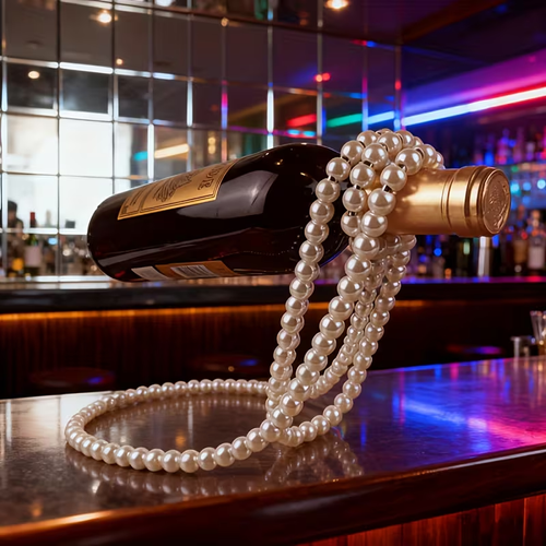 Magic Floating Single-Bottle Wine Rack Pearl Necklace Wine Rack Metal Chain Wine Rack Metal Ribbon Wine Rack Rope Wine Rack