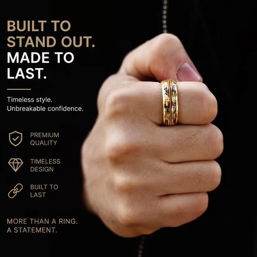 8mm Gold Men's Fashion Ring