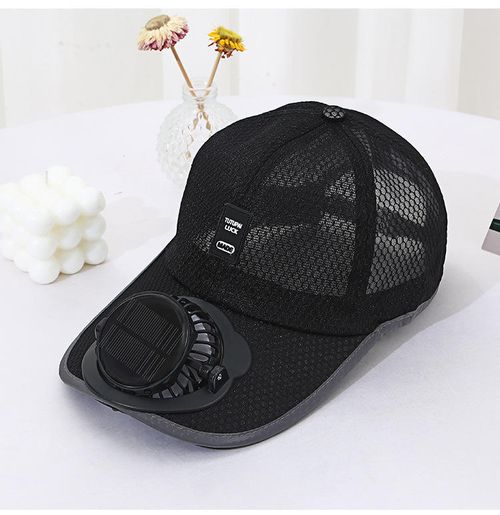Solar USB Fan Cap - Sporty Unisex Summer Ventilated Mesh Sun Hat Portable Cooling for Outdoor Sports