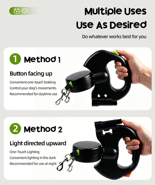 Automatic Retractable Leash for Two Pets
