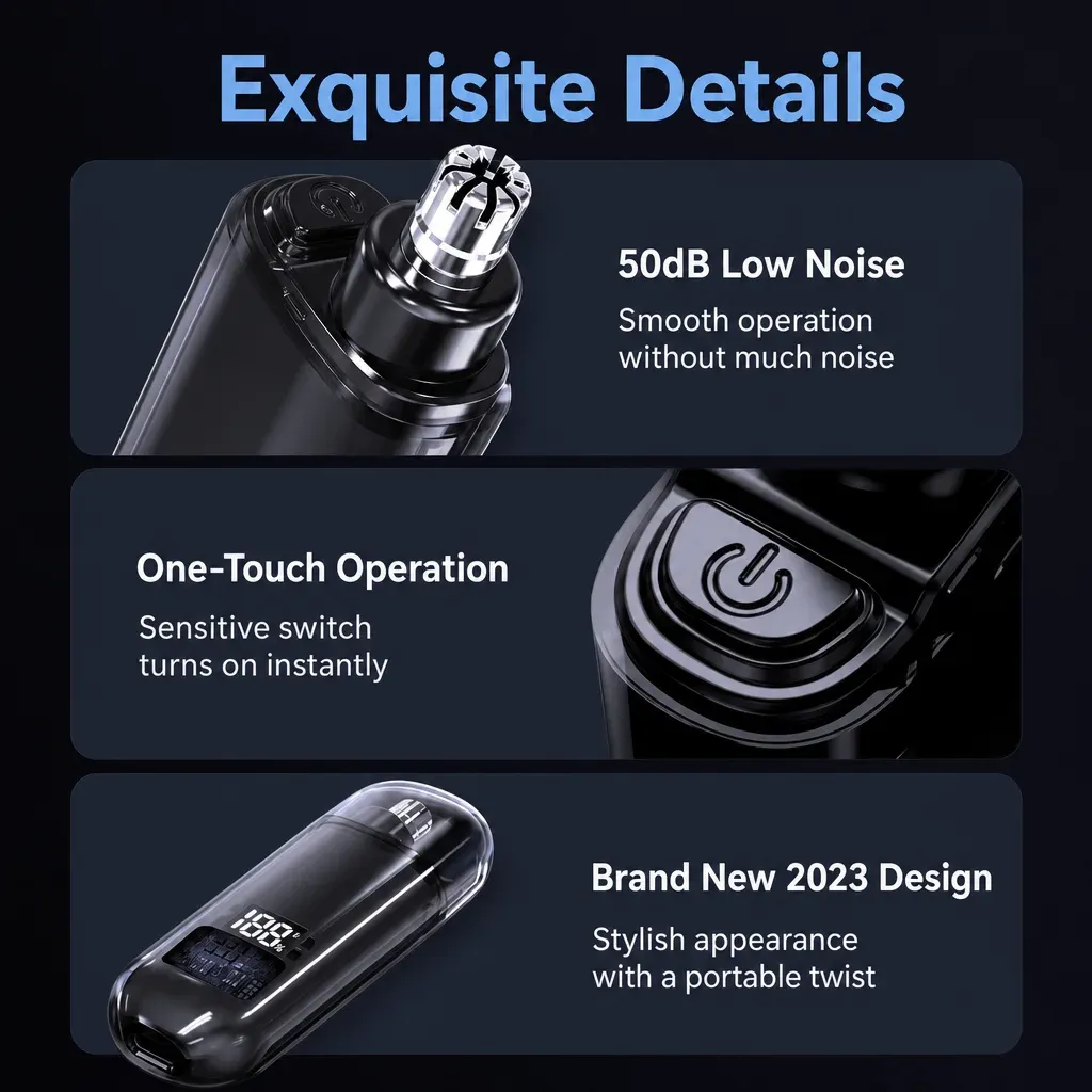 Portable 2-in-1 Ear Nose Hair Trimmer