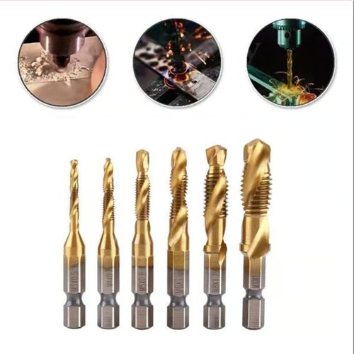 6 Piece Metric Thread Tap Drill Bits Set