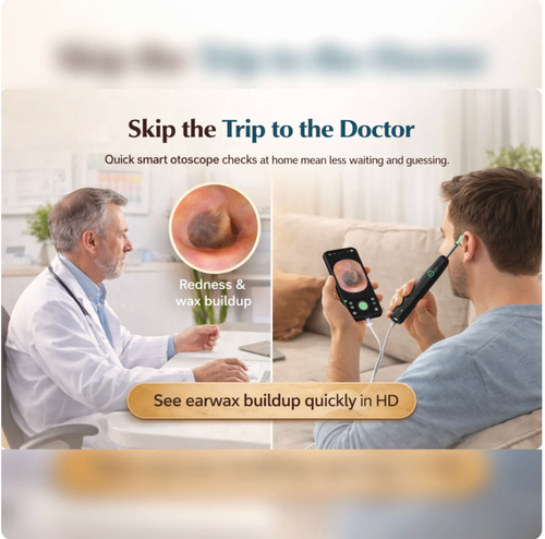 Wireless cleaning endoscope for high-definition ear cleaning（Black - Premium Edition + 9-Piece Set ）