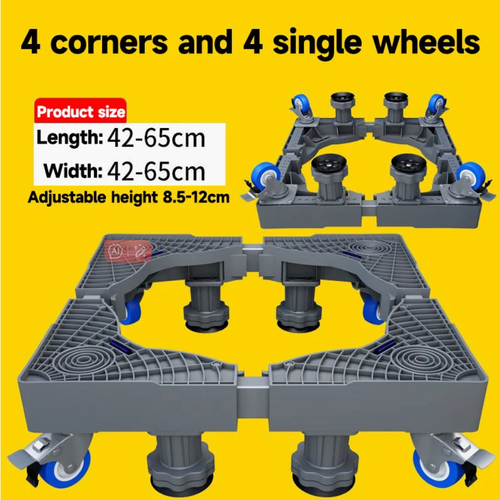 Multifunctional Removable and Adjustable Home Appliance Base（Four legs + four-wheel square tube (liftable + universal wheel)）