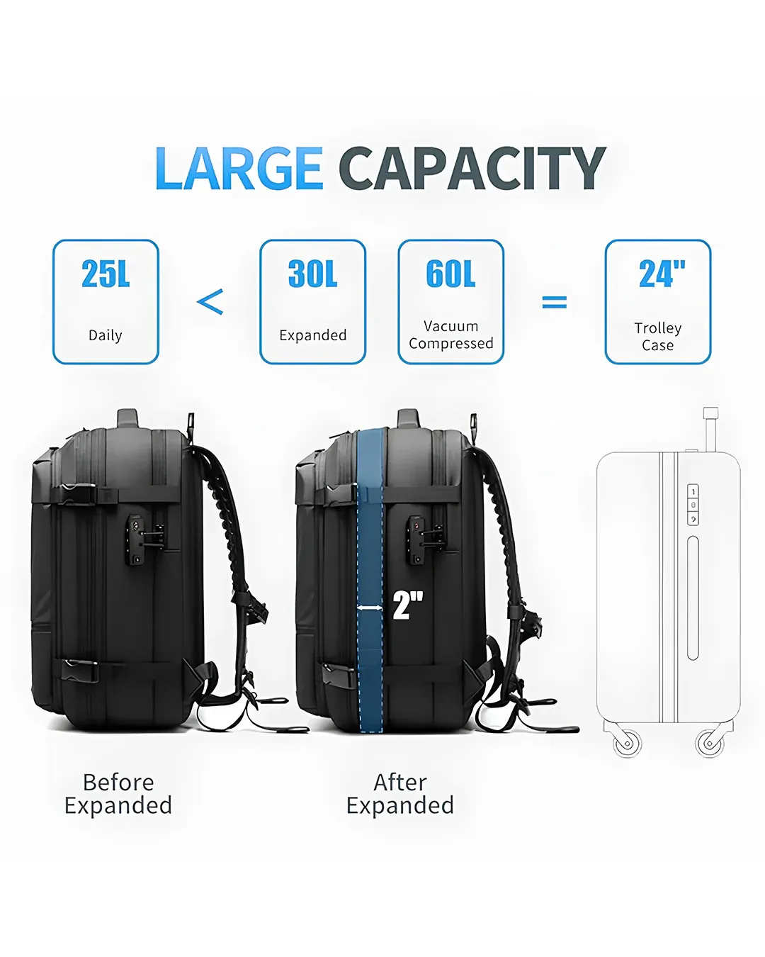 vacuum compression backpack