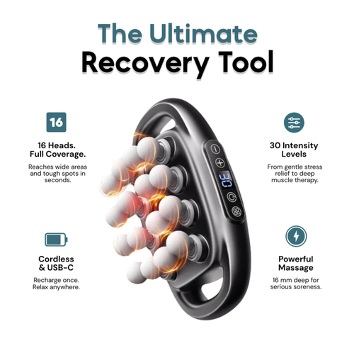 16-Head Deep Tissue Massage Gun for Muscle Recovery