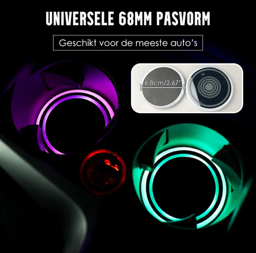 Car 7 Color Changing Waterproof Cup Pad（2pcs）