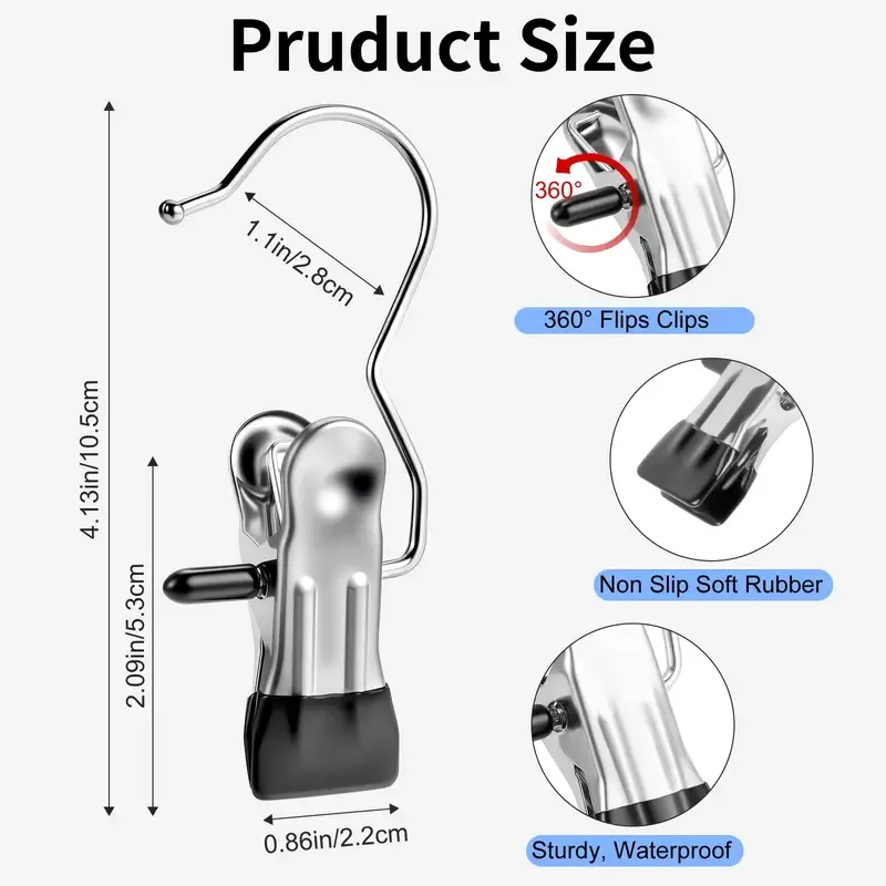 Ultimate Lightweight 16 Counts Anti-Rust Hanging Clips Clothespins, Travel Leggings Skirt Hanger Organizer for Home & More, Spacesaving Magic Hat & Pants Trousers Storage Rack Multipurpose Organized Hooks Clotheshanger