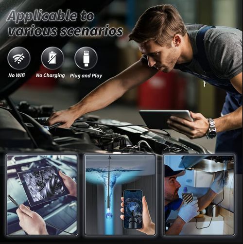 🔎 Plug-and-Play Endoscope Camera – Compatible with Android & iPhone & ipad for Direct Connection