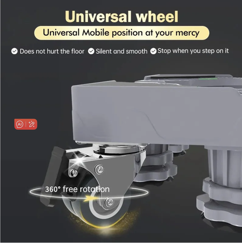 Multifunctional Removable and Adjustable Home Appliance Base（Four legs + four-wheel square tube (liftable + universal wheel)）