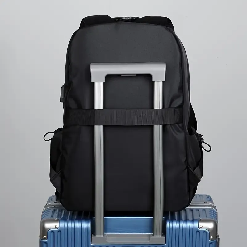 Men's Fashion Solid Color Simple Backpack Lightweight Sports Travel Commuter Laptop Backpack Student Backpack