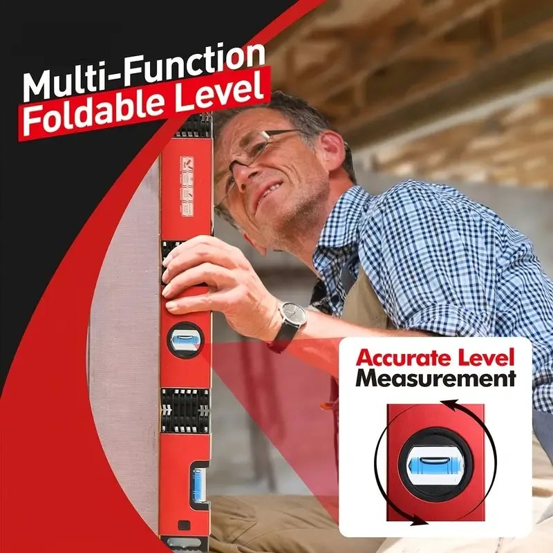 Multi-function Foldable Level, 28-Inch Multi-Angle Measurement Woodworking Tools, Precise Leveling In Any Position, Save Your Precious Time, Perfect Gifts For Birthday Christmas & Valentine'S Day
