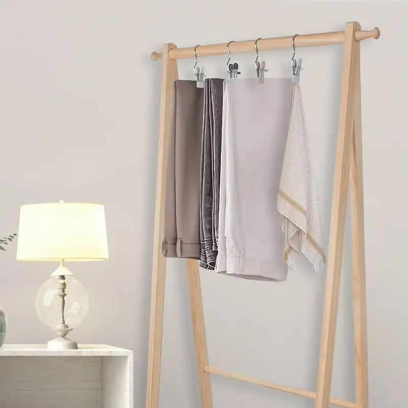 Ultimate Lightweight 16 Counts Anti-Rust Hanging Clips Clothespins, Travel Leggings Skirt Hanger Organizer for Home & More, Spacesaving Magic Hat & Pants Trousers Storage Rack Multipurpose Organized Hooks Clotheshanger