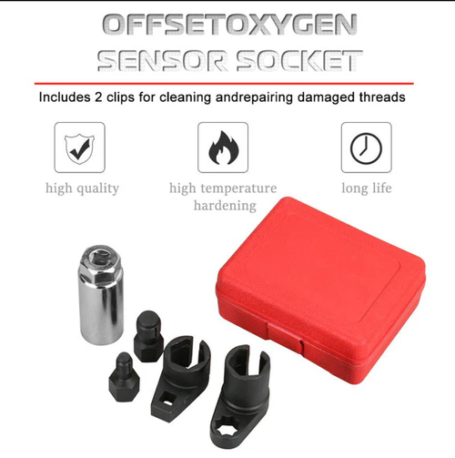 Automotive O2 Sensor Offset Socket & Thread Chaser 5 PCS Set🚗🔧