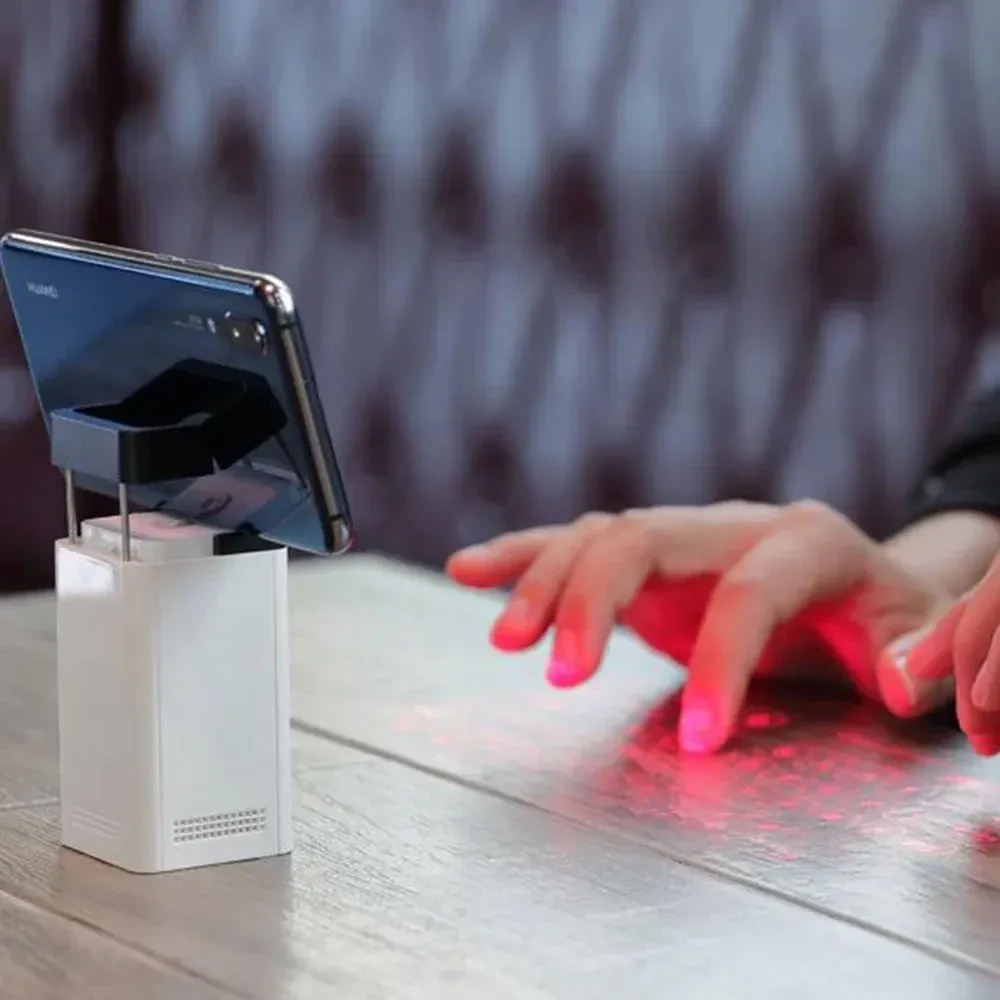 The new black technology virtual laser projection keyboard allows you to easily work, play games and have fun anytime, anywhere!