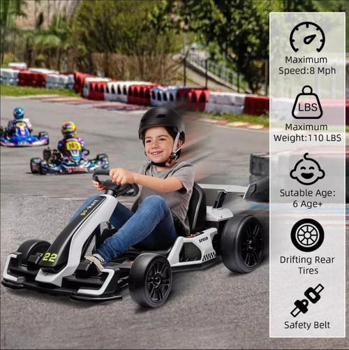 2x150W Motors, 8mph, 110lbs - CapacityKids' 24V Electric Go Kart