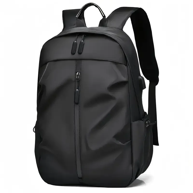 Men's Fashion Solid Color Simple Backpack Lightweight Sports Travel Commuter Laptop Backpack Student Backpack