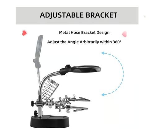 🔍 Adjustable LED Magnifying Glass Soldering Station – Hands-Free Precision Made Easy! 💡