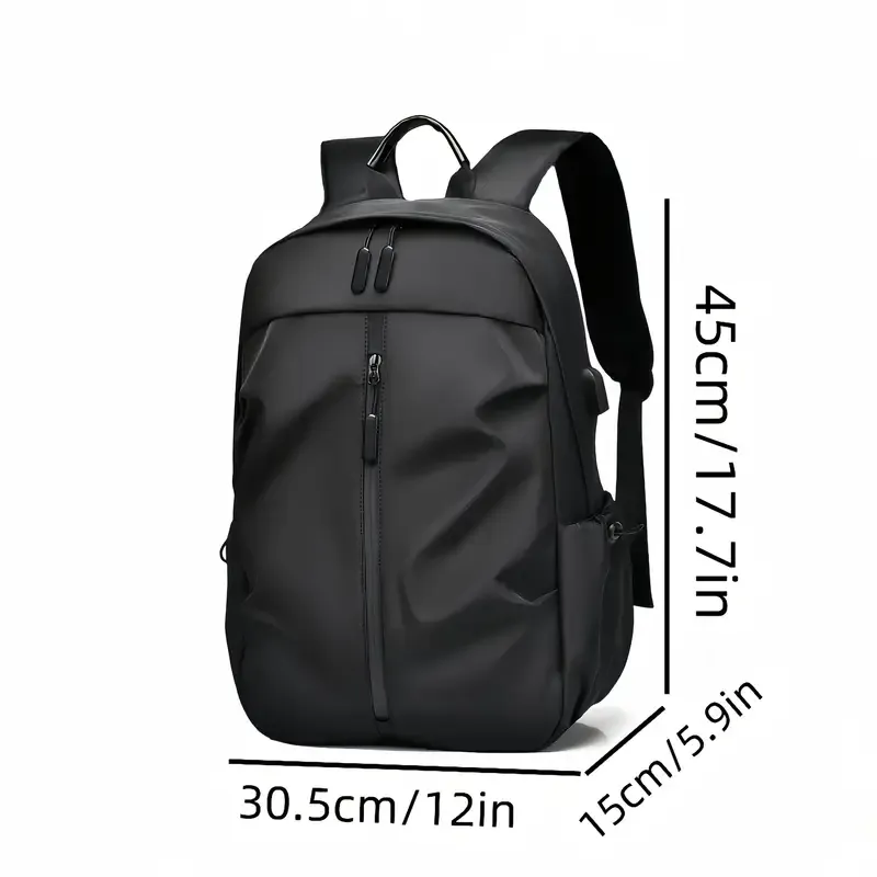 Men's Fashion Solid Color Simple Backpack Lightweight Sports Travel Commuter Laptop Backpack Student Backpack