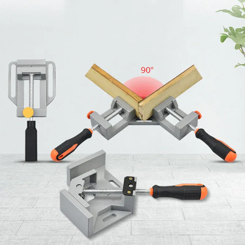 🔥📐 Durable and Resistant Woodworking Right Angle Clamp 🌲🛠️Single-handle right-angle clip (orange handle)