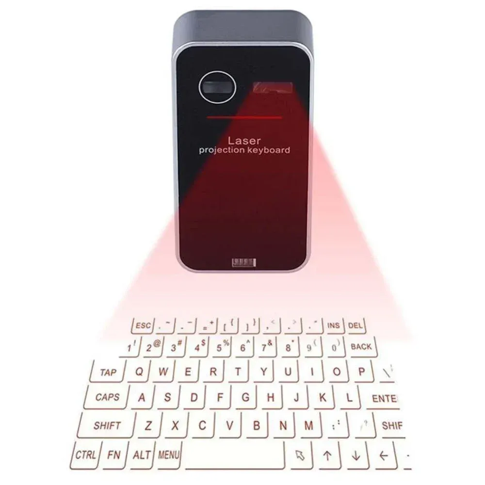 The new black technology virtual laser projection keyboard allows you to easily work, play games and have fun anytime, anywhere!