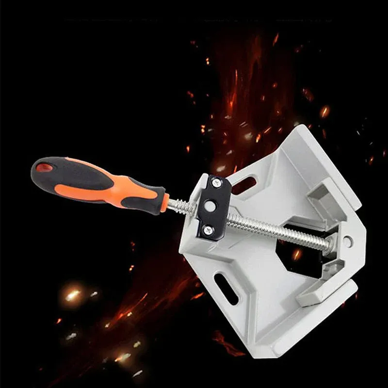 🔥📐 Durable and Resistant Woodworking Right Angle Clamp 🌲🛠️Single-handle right-angle clip (orange handle)