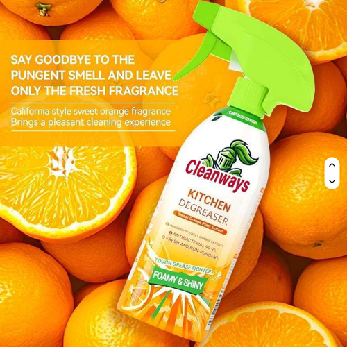 SeawaysKitchen Heavy-Duty Grease Bio-Remover（Net 480g × 3 Bottles + 1 Spray Nozzle）