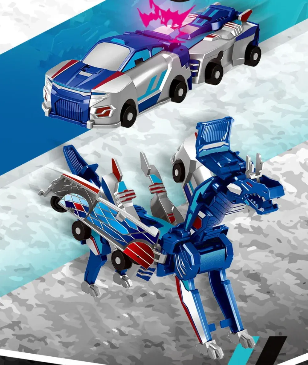 💥 Kul 2-I-1 Magnetisk Transformator Drak Bil Leksak❤️💥