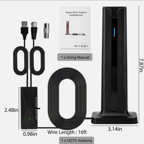 4K TV Antenna, Cross-border DVB-T High Gain HD ATSC Digital Indoor ISDB-T Antenna, 120 Miles Range