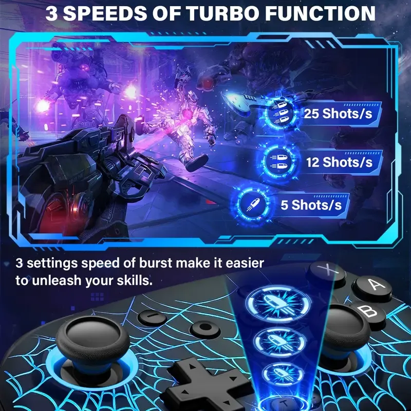 RBG Wireless Switch Controller for Nintendo Switch  Lite  OLED-Switch Pro Controller iPhone Android Game Stick,Programmable Game Joysticks for Nintendo Switch