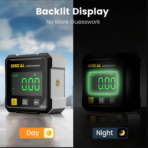 4-Side Magnetic Digital Angle Gauge with Laser