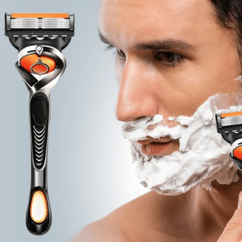 Multi-blade Quick Release High Precision Shaving Razor（1 rotating handle + orange 12 blades + knife holder box