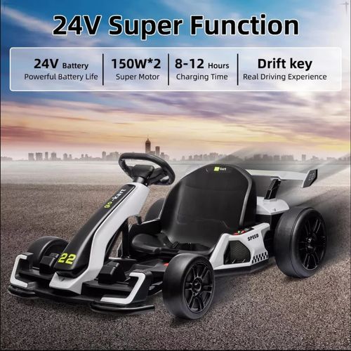 2x150W Motors, 8mph, 110lbs - CapacityKids' 24V Electric Go Kart