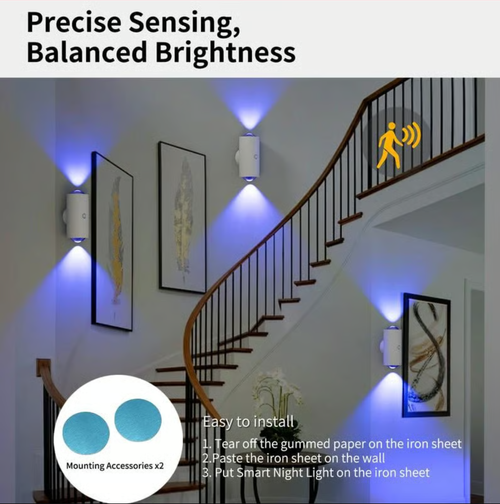 ⏳Rechargeable Smart LED Motion Sensor Ambient Light（4pc）