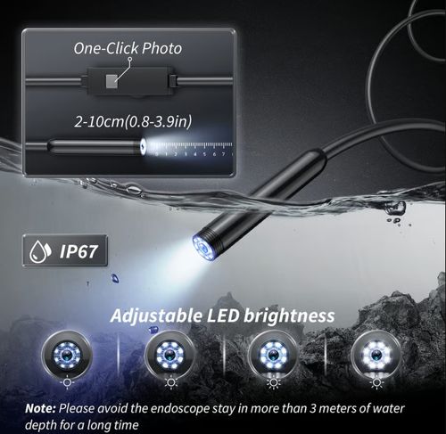 🔎 Plug-and-Play Endoscope Camera – Compatible with Android & iPhone & ipad for Direct Connection