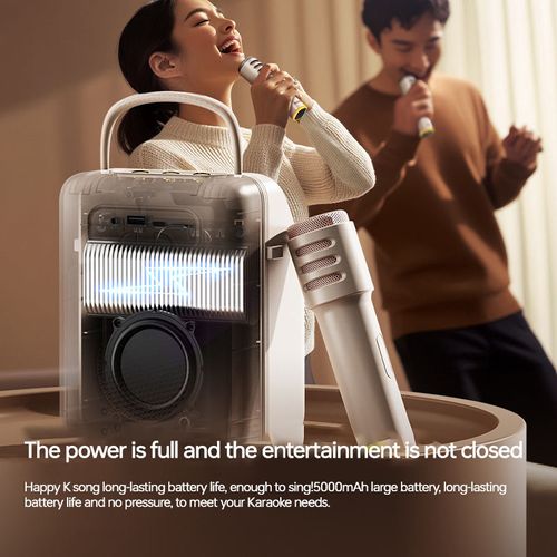 Kinglucky K800 Lyrics Karaoke Speaker Built-in 2 RGB Microphone Touch Screen RMS 20W Stereo Wireless Speaker for Singing Dance