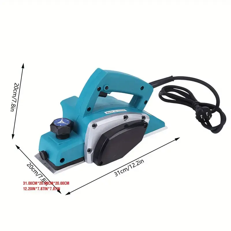 1pc Electric Wood Planer, 1300W Handheld Power Tool with 13000-16000RPM, 220V , Aluminum Copper Wire Design, Smooth Flat Self-Locking, Labor-Saving for Home Furniture DIY and Carpenters, Power Tools Woodworking