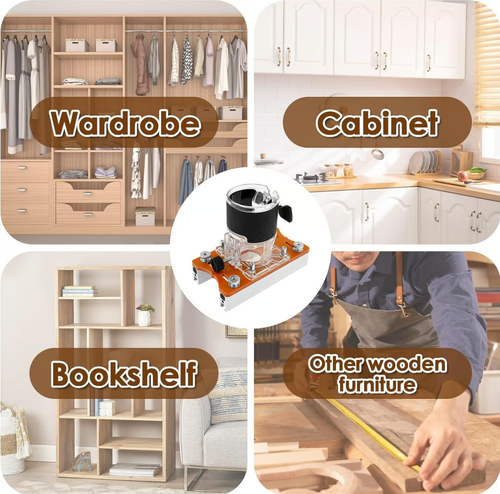Exclusive Offer💥2-in-1 Woodworking Trimmer Slotting Auxiliary Positioning Bracket(Grooving tool + trimming machine cover + milling cutter + limit stop)