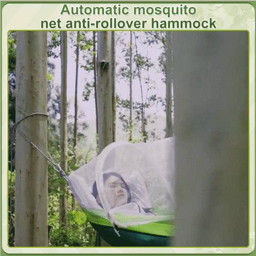 Automatic mosquito net anti-rollover hammock for outdoor camping leisure
