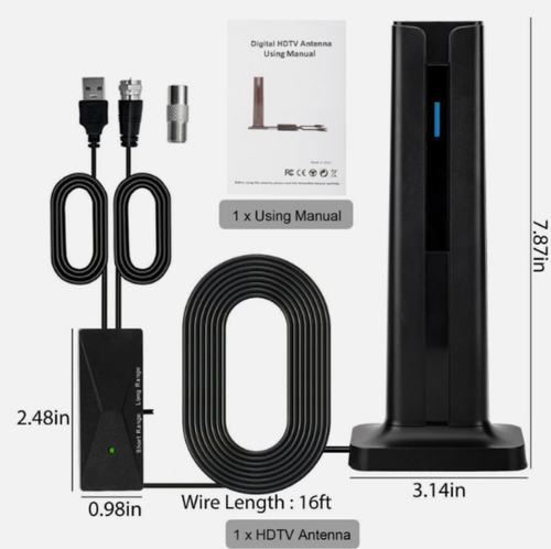 4K TV Antenna, Cross-border DVB-T High Gain HD ATSC Digital Indoor ISDB-T Antenna, 120 Miles Range