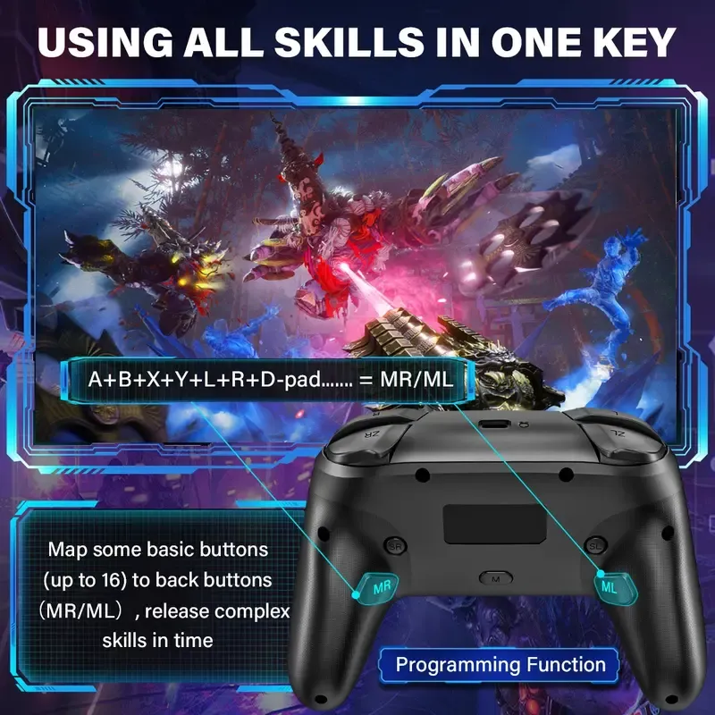 RBG Wireless Switch Controller for Nintendo Switch  Lite  OLED-Switch Pro Controller iPhone Android Game Stick,Programmable Game Joysticks for Nintendo Switch