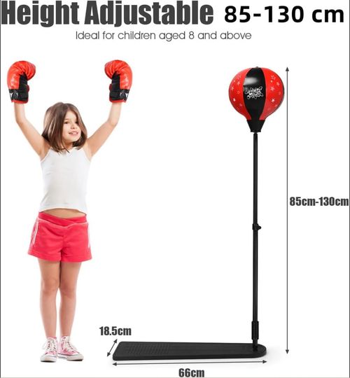 Kids Boxing Stand + Gloves and Pump (Height-Adjustable)