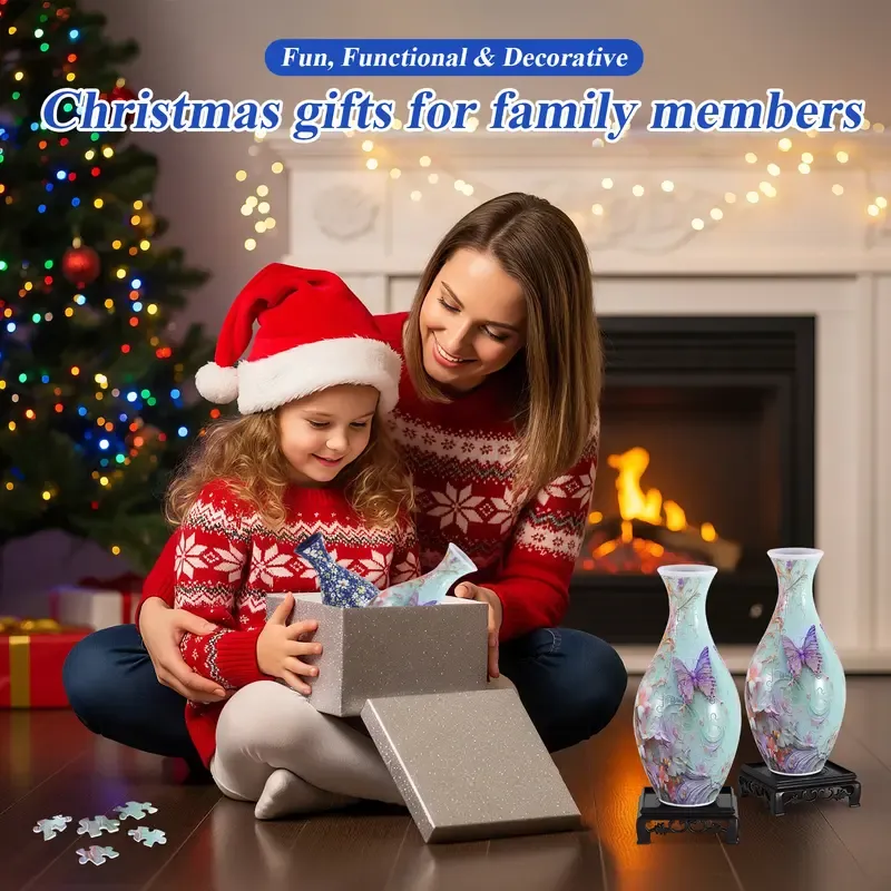 wowsome 3D Puzzle Vase for Adults, Jigsaw Puzzle Vase for Flower, Art Puzzles Gift for Women House Flowers Arrangements and Home Decoration, Mother s Day Gift