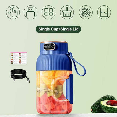 🔥Summer's hottest sale ❄️Multifunctional Portable Juicer Cup with Digital Display（Double cups and double lids）