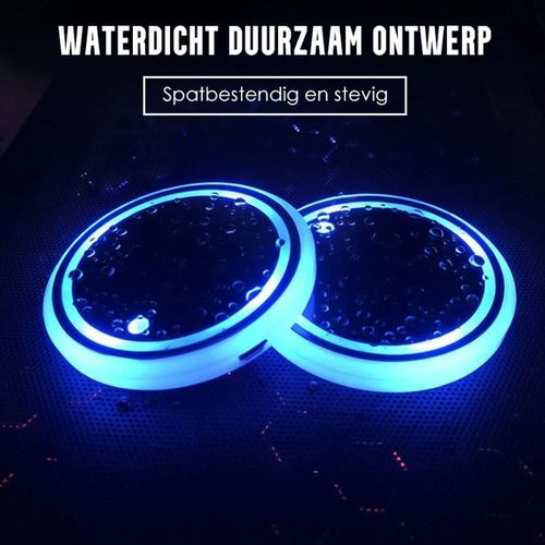Car 7 Color Changing Waterproof Cup Pad（2pcs）