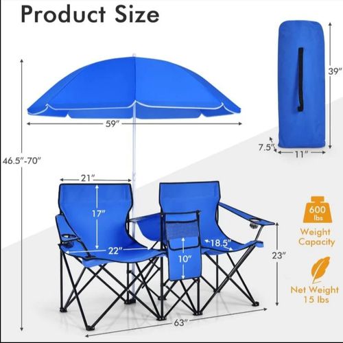 Double Portable Picnic Chairs