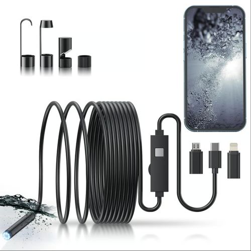🔎 Plug-and-Play Endoscope Camera – Compatible with Android & iPhone & ipad for Direct Connection
