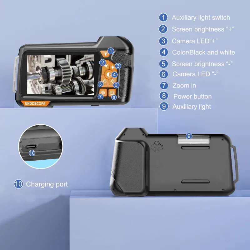 Industrial Endoscope Camera With LED Light❤️（5.5mm single lens, 10-meter hard cable）