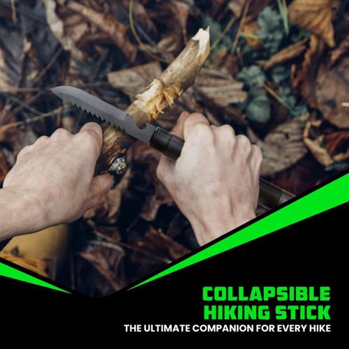 Tactical Hiking Stick w Integrated Survival Kit